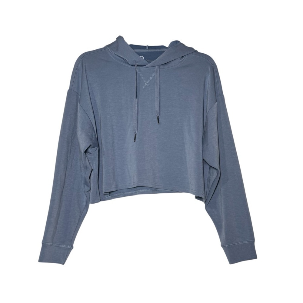 Gilly Hicks Active Crop Cooldown Hoodie Blue Size Small Cropped Super Soft - Picture 2 of 9